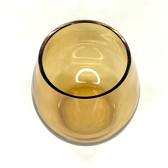 Amber-Colored Blown Glass Candle Holders - 7 - Picture 3 of 4